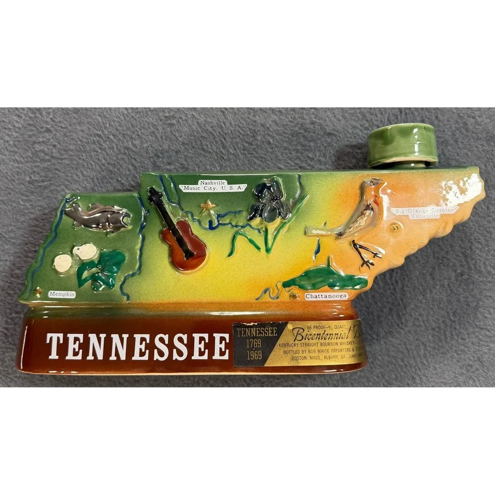 Vintage 1969 Tennessee Bicentennial Whiskey Decanter Queen Ann B. China Empty